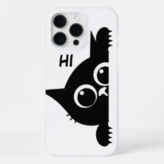 Coque iPhone 16 Pro Max Drôle Peeking Cat minimaliste Art