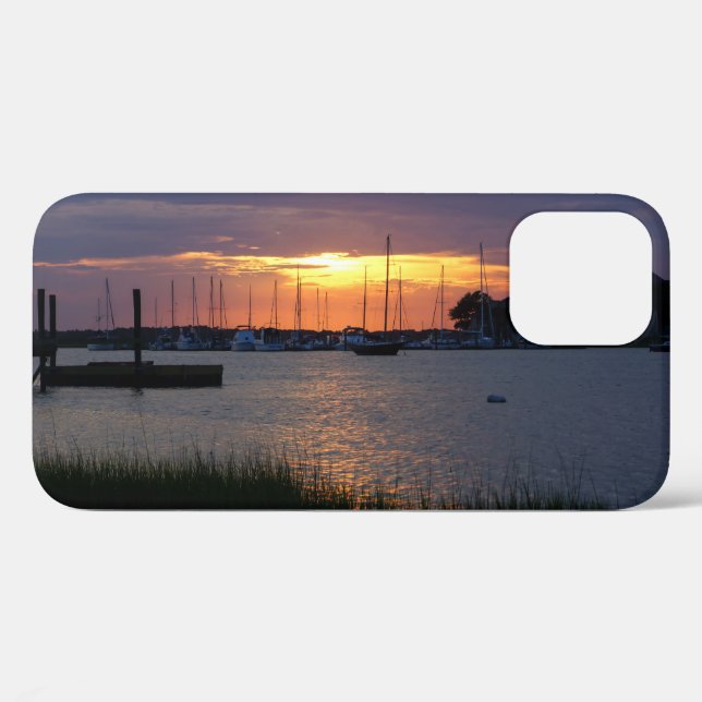 Coque iphone du coucher de soleil de Folly River (Verso (horizontal))