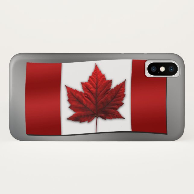 Coque iphone du drapeau du Canada Personnalisé Coq (Dos (Horizontal))