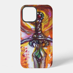 Coque iPhone 12 DURENDAL ÉPÉE ÉPIQUE Rouge Jaune Fantaisie