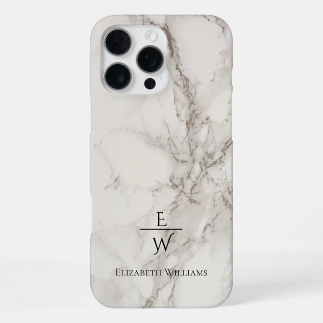 Coque iPhone Dusty black and white marble glitter personalized  (Verso)