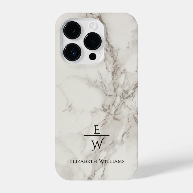 Coque iPhone Dusty black and white marble glitter personalized  (Verso)