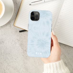 Coque Pour iPhone 14 Dye Pastel Blue Modern Stylish Monogram