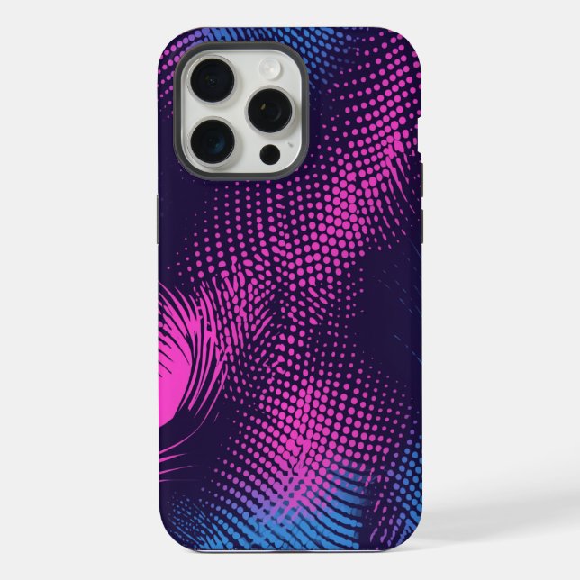 Coque iPhone 💖 Dynamic Pink & Purple Dotted Abstract Pattern  (Verso)