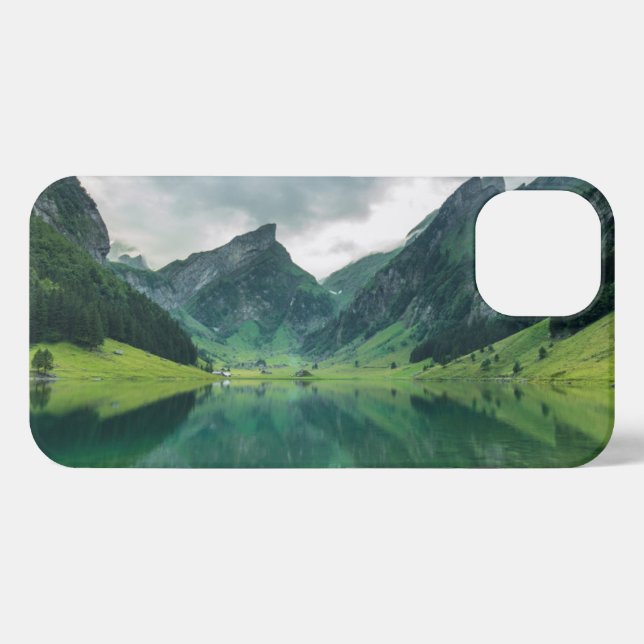 Coque iPhone Eau | Lac Alpes suisses (Verso Horizontal)