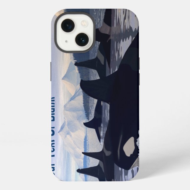 Coque iPhone Eau Lumineuse Orca (Verso)