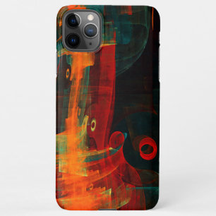 Coque iPhone 11Pro Max Eau Orange Rouge Bleu moderne Art Abstrait Motif