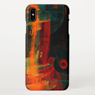 Coque iPhone XS Max Eau Orange Rouge Bleu moderne Art Abstrait Motif