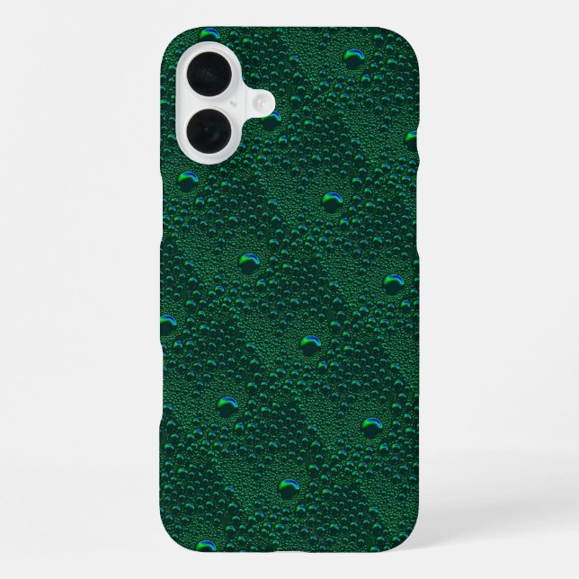 Coque iPhone Eau sur métal vert (Verso)