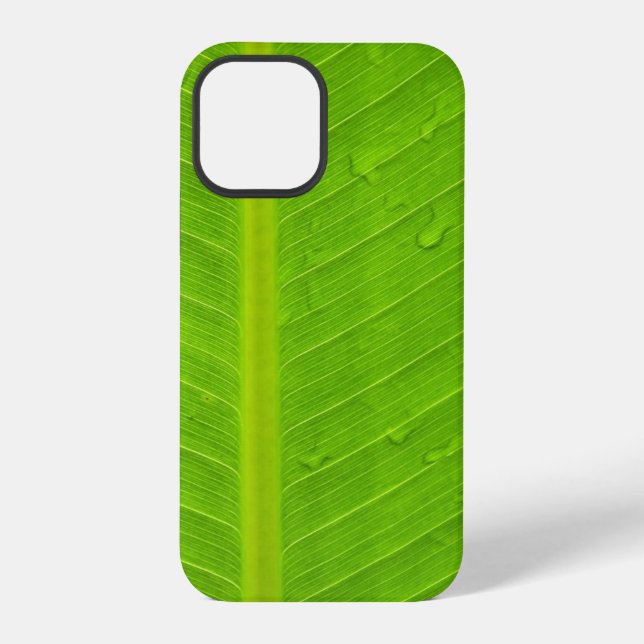 Coque iPhone Eau verte à la feuille (Verso)