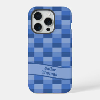 Coque iPhone 15 Pro Eaux amicales Blocs de couleurs, Vague et nom
