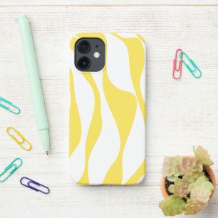 Coque iPhone 12 Mini Ebb et flux 4 en citron jaune et blanc