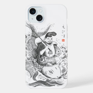 Coque iPhone 15 Plus Ebisu - Dieu de la pêche et du commerce (peinture