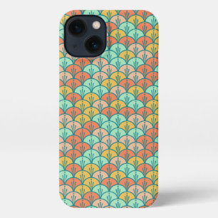 Etui iPhone 13 Echelle de poisson géométrique moderne et colorée