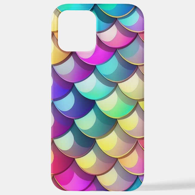 Coque iPhone Échelles de sirènes colorées (Verso)