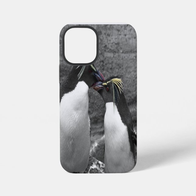 Coque iPhone Éclaboussure de couleur de pingouin (Verso)