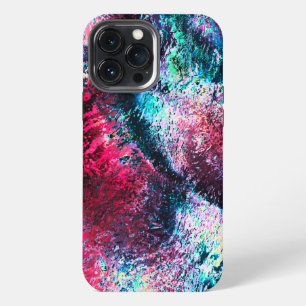 Etui iPhone 13 Pro Max Éclaboussure rosée qui ressemble à un cratère de r