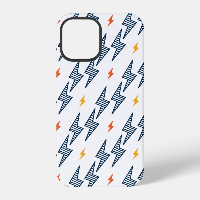 Coque iPhone Éclair. Motif continu de décharges électriques. Ar (Verso)