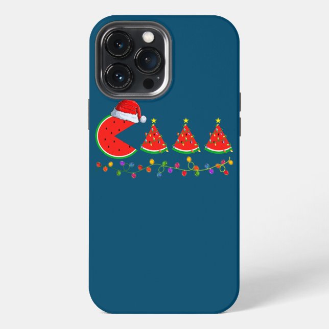 Coque iPhone Éclairage du Père Noël Pastèque Arbre de Noël Noël (Verso)
