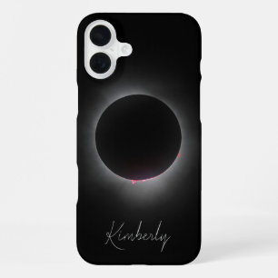 Coque iPhone 16 Plus Éclipse solaire totale avec nom