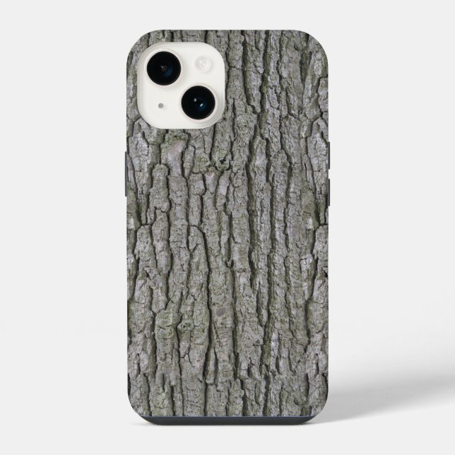 Coque iPhone Écorce d'arbre grain de bois sec rustique faux (Verso)
