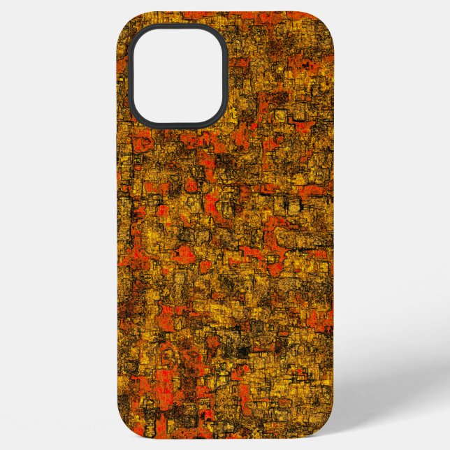 Coque iPhone Écorce d'arbre virtuelle, avec des nuances de cora (Verso)