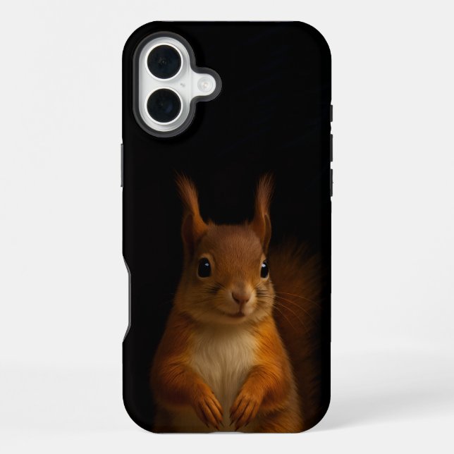 Coque iPhone Écran noir 4 Luxe iPhone 16 Plus Mate, Écureuil ro (Verso)