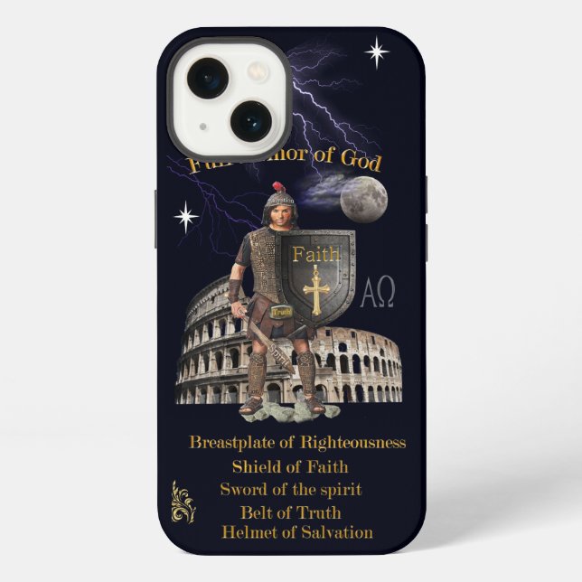 Coque iPhone Écriture Armure complète de DIEU (Verso)