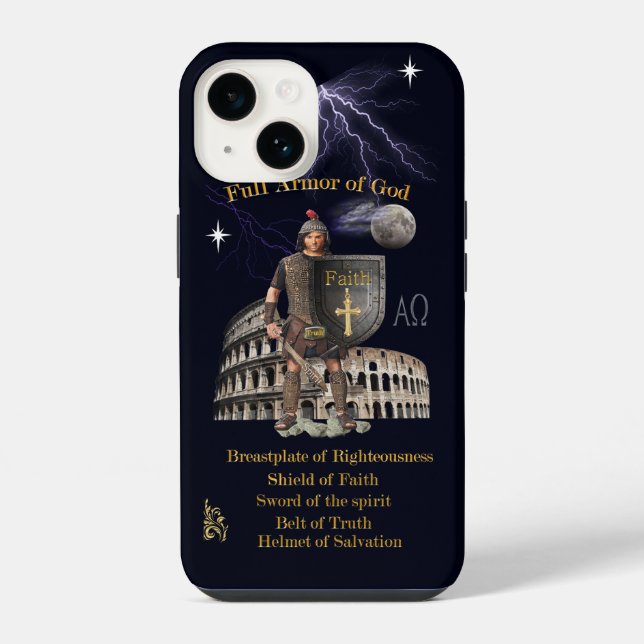 Coque iPhone Écriture Armure complète de DIEU (Verso)