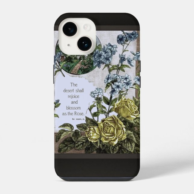 Coque iPhone Écriture Avec Des Roses (Verso)