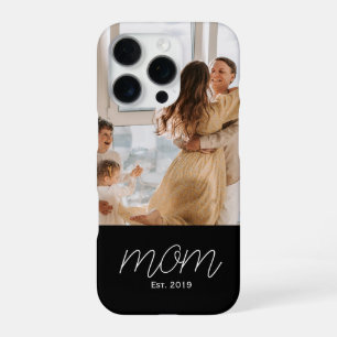 Coque iPhone 16 Pro Écriture blanche Maman établie Personnalisable