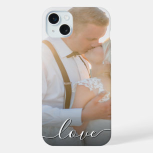 Coque iPhone 15 Plus Écriture de photo de mariage de couple personnalis