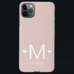 Coque iPhone 11Pro Max Écriture féminine moderne monogramme bleu rose<br><div class="desc">Écriture féminine moderne monogramme rose vif iPhone 11 Pro Max Coque</div>
