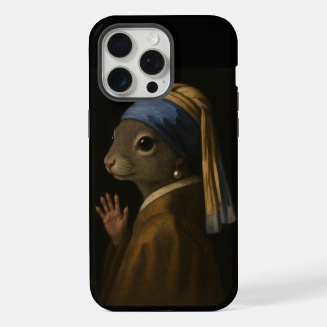 Coque iPhone Écureuil au collier de perle  (Verso)