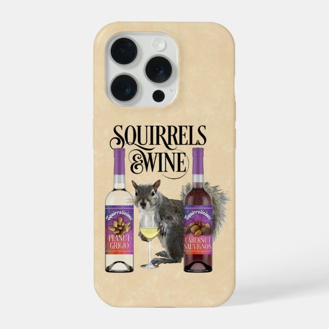 Coque iPhone Écureuil & Vin - Amusant Écureuil et Vin D (Verso)
