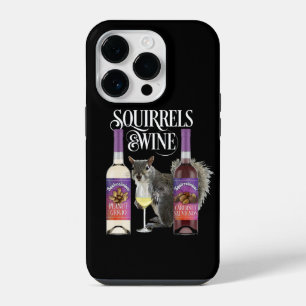 Coque Pour iPhone 14 Plus Écureuils & Vin - Écureuil drôle amateur et vin D