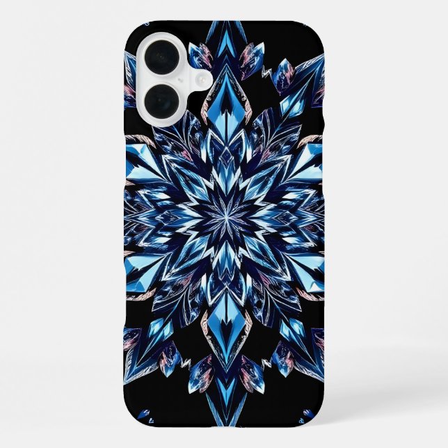 Coque iPhone Effet Cristal Bleu (Verso)