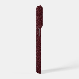 Coque iPhone 15 Pro Effet cuir noir et rouge