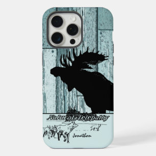 Coque iPhone 15 Pro Max Élan et loup sauvage vintage
