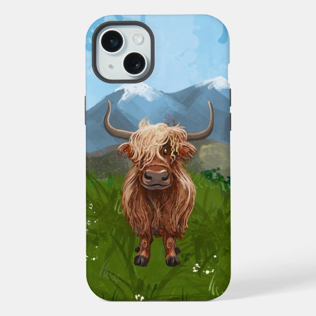 Coque iPhone Électronique de la vache des Highlands (Verso)