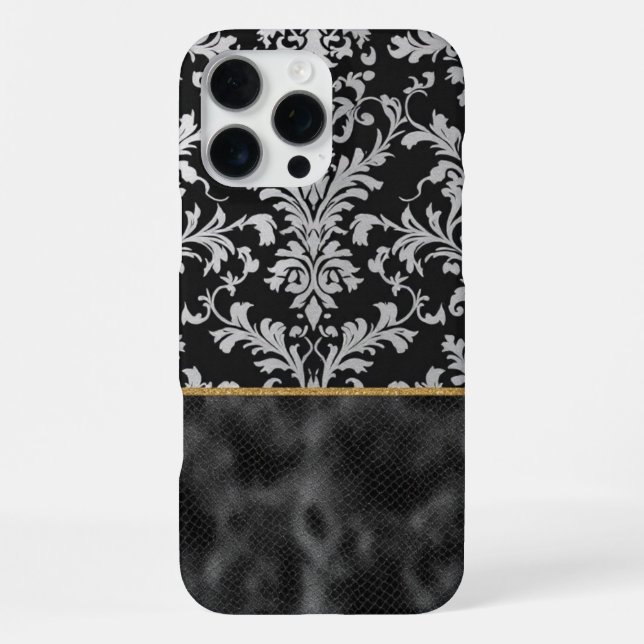 Coque iPhone Élégance Damassée Opulente (Verso)
