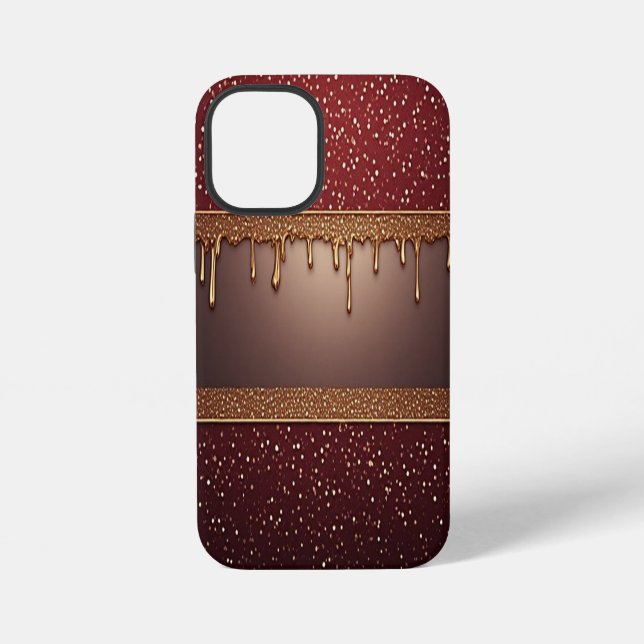 Coque iPhone Élégance de la Goutte de Vin Profond sur Paillette (Verso)