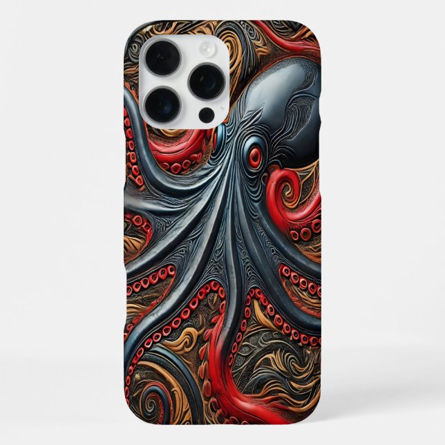 Coque iPhone Élégance de la pieuvre : Conception dynamique (Verso)