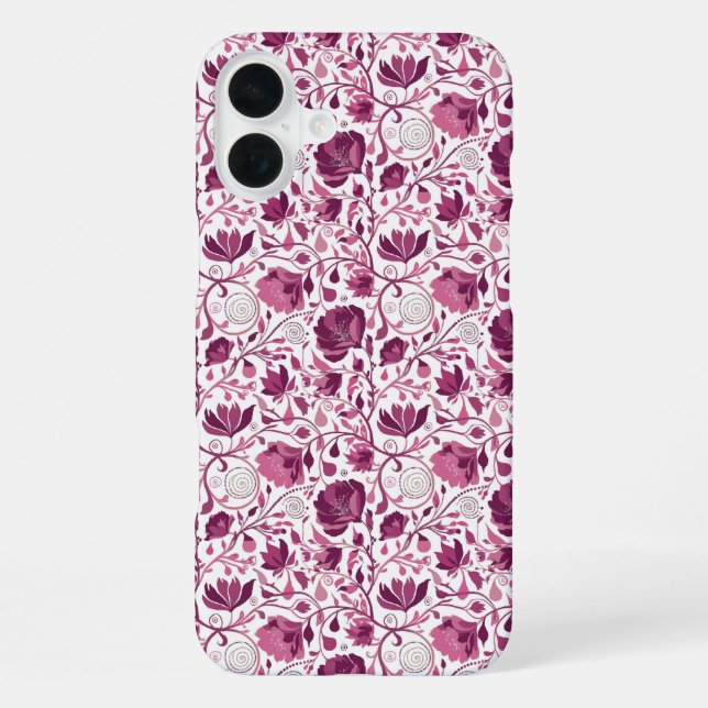 Coque iPhone Élégance de vignes roses fantaisistes (Verso)