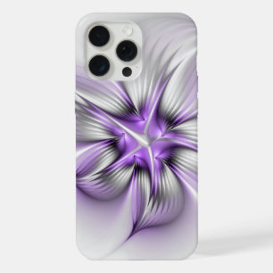 Coque iPhone 15 Pro Max Élégance florale Art fractal violet abstrait moder