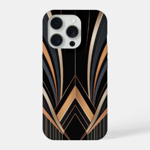 Coque iPhone 15 Pro Élégance Géométrique Métallique Art Déco
