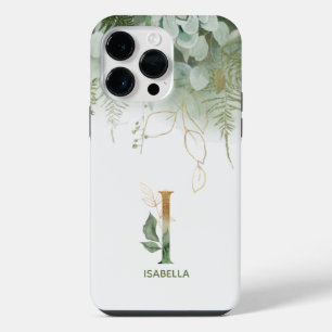 Coque Pour Pour iPhone 14 Pro Max Élégant Alphabet I Vert Fern