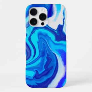 Coque iPhone 16 Pro Max Élégant Boîtier de téléphone design bleu et Marbre