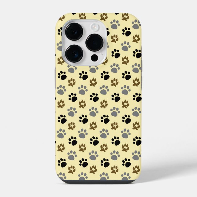 Coque iPhone Elégant chien pattes crème (Verso)