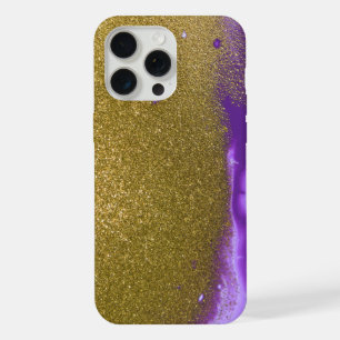 Coque iPhone 15 Pro Max Élégant cuivre Marbre or Rose fille